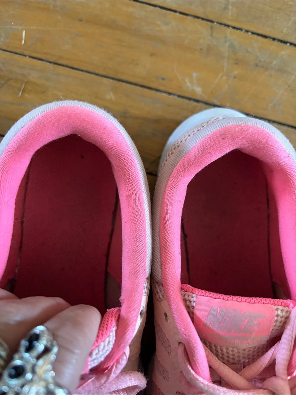 Nike Pink and Gray Mesh Running Sneakers